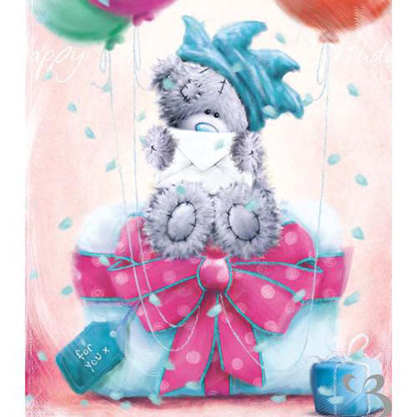 Tatty Teddy Sitting on Present Birthday Me to You Bear Card £1.80